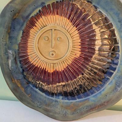 Handmade Sun Feature Pottery Dish (K)