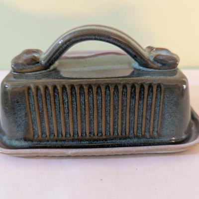 Handmade Pottery Butter Dish Asheville NC Salvaterra’s Stamp On The Bottom (K)