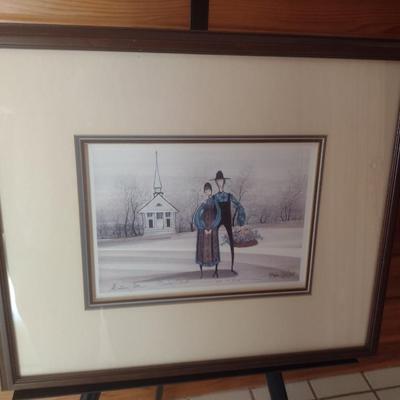 Framed Art Print Limited Edition 'Sunday Stroll in Virginia' 336/1000 by P. Buckley Moss