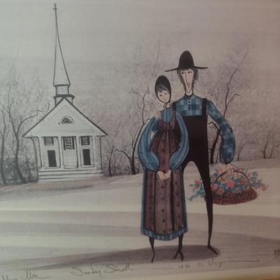 Framed Art Print Limited Edition 'Sunday Stroll in Virginia' 336/1000 by P. Buckley Moss