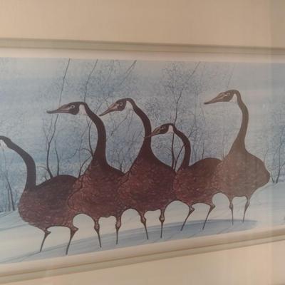Framed Art Print Limited Edition 'Winter Geese' 698/1000 by P. Buckley Moss
