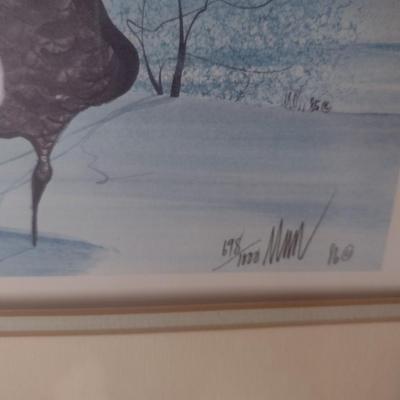 Framed Art Print Limited Edition 'Winter Geese' 698/1000 by P. Buckley Moss