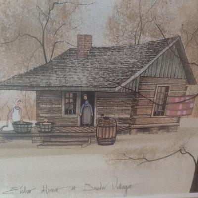 Framed Art Print Limited Edition 'Eicher Home at Sauder Village' 618/1000 by P. Buckley Moss