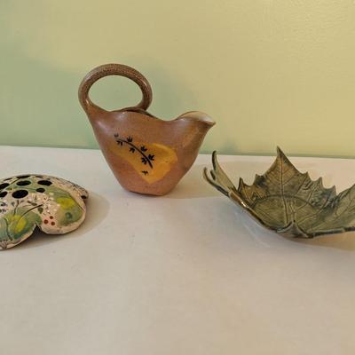 Handmade Pottery Vessels Signed (K)