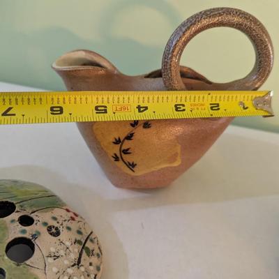 Handmade Pottery Vessels Signed (K)