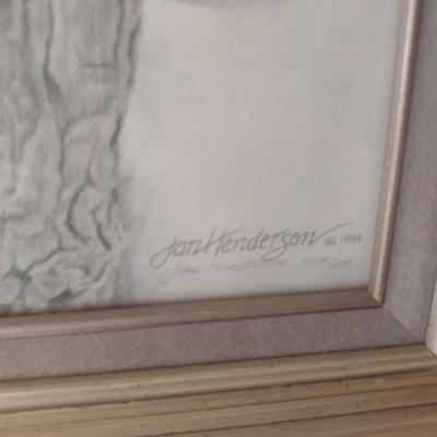Framed Art Print Limited Edition 'Nuttal's Cottontail' 387/500 by Jan Henderson