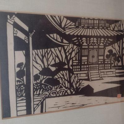 Framed Japanese Woodblock Print