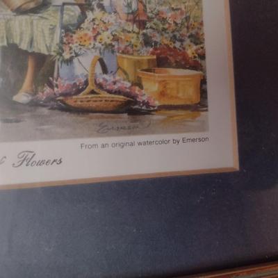 Pair of Framed Art Prints by Emerson 'Sweetgrass and Flowers' and 'Market'