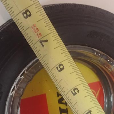 Vintage Advertising Dunlop Tires Ashtray Inserted in Rubber Tire