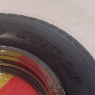 Vintage Advertising Dunlop Tires Ashtray Inserted in Rubber Tire