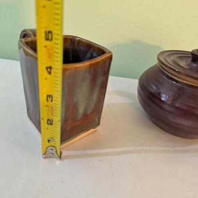 Signed Handmade Pottery Cup & Bowl (K)