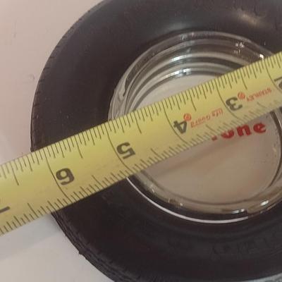 Vintage Advertising Firestone Tires Ashtray Inserted in Rubber Tire