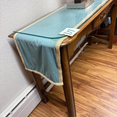 Sale Photo Thumbnail #695: Narrow hallway/entryway/console table, glass tabletop cover