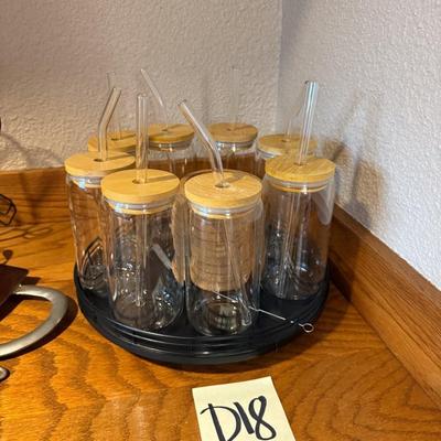 Sale Photo Thumbnail #727: Glass mugs, coasters, lazy susan