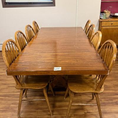 Sale Photo Thumbnail #735: Large table, 8 chairs, see photos for details