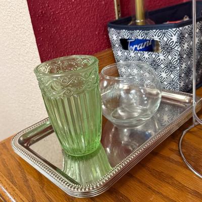 Sale Photo Thumbnail #747: Plastic cutlery, paper plates, baskets, large tray, glasses, coffee filters, etc.