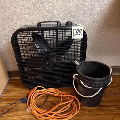 Sale Photo Thumbnail #762: Fan, bucket, extension cord