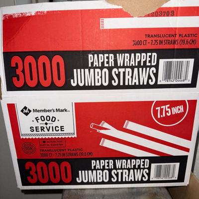 Sale Photo Thumbnail #898: Straws, cutlery, paper towels, plastic cups, etc.