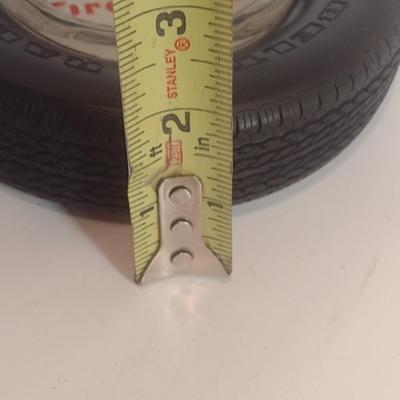 Set of Three Vintage Advertising Firestone Tires Ashtrays Inserted in Rubber Tire