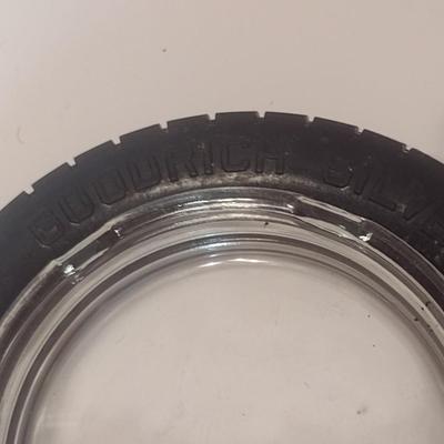 Set of Six Rubber Tire Base Ashtray Holders Advertising Good Year, Good Rich, General