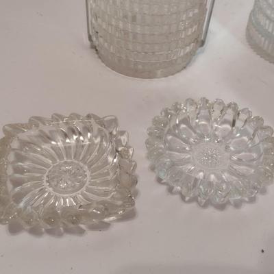 Assortment of Crystal Glass Coasters and Ashtrays