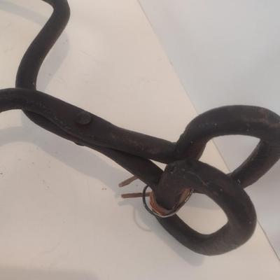 Large Antique Metal Ice Tongs
