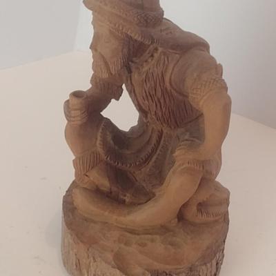 Large Folk Art Carved Figure from Natural Wood