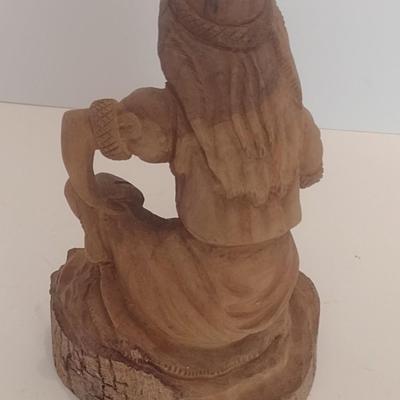 Large Folk Art Carved Figure from Natural Wood