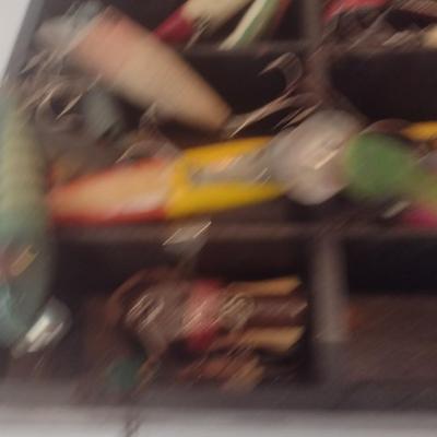 Collection of Vintage Wood Fishing Lures and Plugs Various Designs and Sizes Used Condition