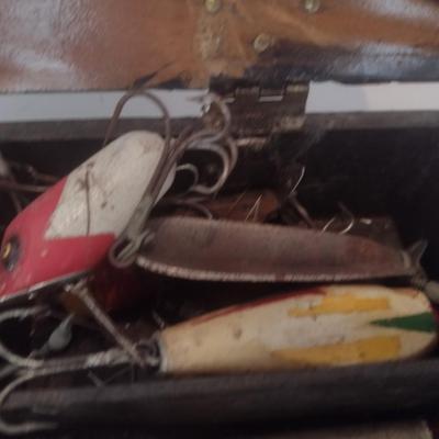 Collection of Vintage Wood Fishing Lures and Plugs Various Designs and Sizes Used Condition