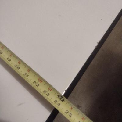Vintage Enamel Metal Tabletop with Wood Frame Base