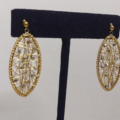 14 Karat Yellow Gold Post Earrings- Approx Total Weight 3.6 Grams (#46)