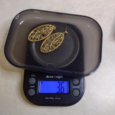 14 Karat Yellow Gold Post Earrings- Approx Total Weight 3.6 Grams (#46)