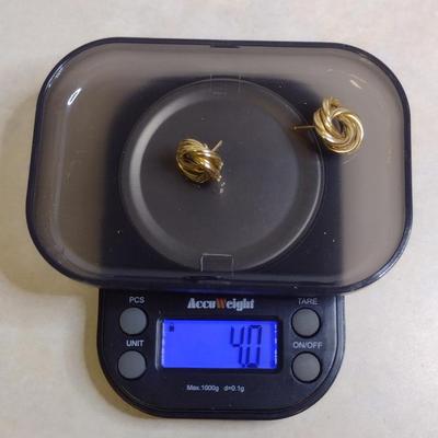 14 Karat Yellow Gold Post Earrings- Approx Total Weight 4.0 Grams (#48)