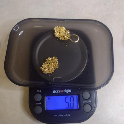 14 Karat Yellow Gold Post Earrings- Approx Total Weight 5.0 Grams (#50)