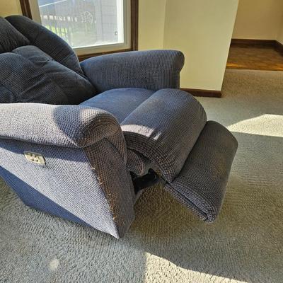 Blue Upholstered Electric Recliner (LR-JS)