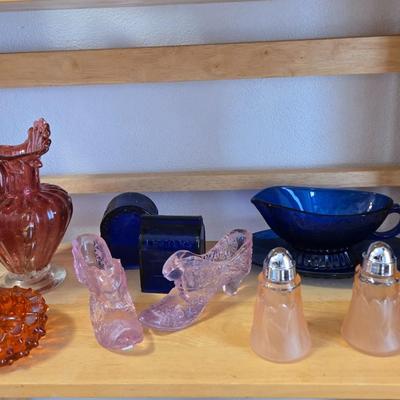 Sale Photo Thumbnail #3: As show
Cranberry, Cobalt & Pink glass items