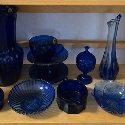 Sale Photo Thumbnail #6: Lot of Cobalt blue items