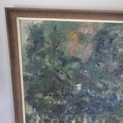 'Spring Trees' Landscape Oil on Canvas by J. Blunk (D-JS)