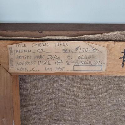 'Spring Trees' Landscape Oil on Canvas by J. Blunk (D-JS)