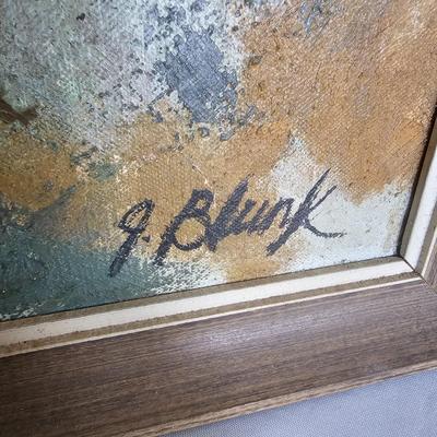 'Spring Trees' Landscape Oil on Canvas by J. Blunk (D-JS)