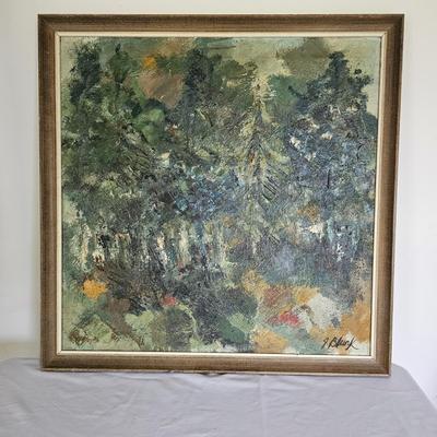 'Spring Trees' Landscape Oil on Canvas by J. Blunk (D-JS)