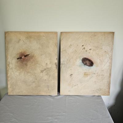 Two Mixed Media Paintings by Joyce Blunk (D-JS)