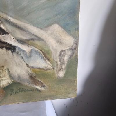 Bones & Bottle Oil on Canvas by Joyce Blunk (D-JS)