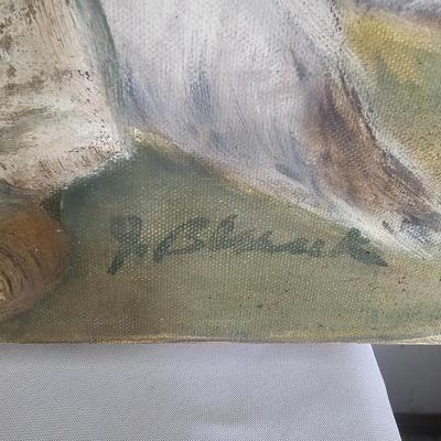 Bones & Bottle Oil on Canvas by Joyce Blunk (D-JS)