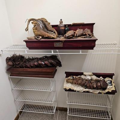 Three Joyce Blunk Mixed Media Art Sculptures (PC-JS)