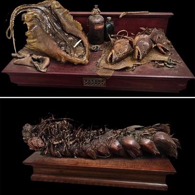 Three Joyce Blunk Mixed Media Art Sculptures (PC-JS)