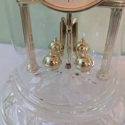 Quartz Anniversary Clock Glass Dome & Base Battery Operated (LR)