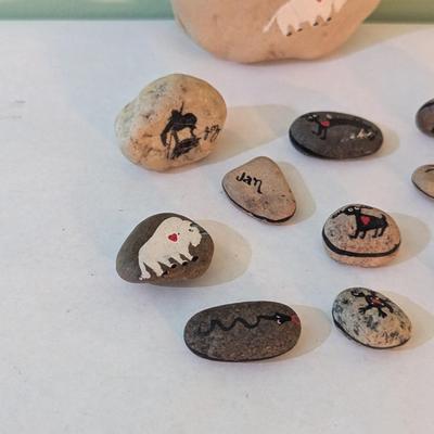 Painted Story Time Rocks & Pouch