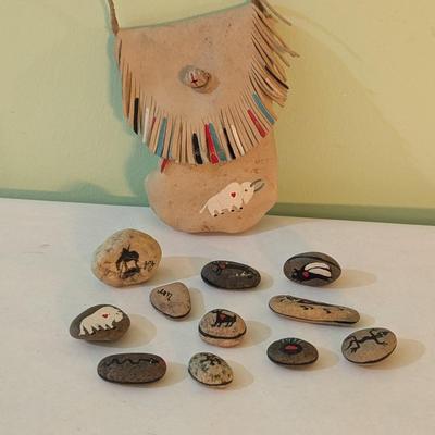Painted Story Time Rocks & Pouch